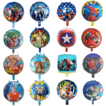

50pcs 18inch Spider Hero Man Batman Foil Helium Balloons Baby Boy Birthday Party Decoration Air Balls Cartoon Kids Toys Globos