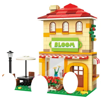 

Enlighten Girls Sweet Flower Shop Building Blocks Model DIY Enducation Compatible ALI Cartoon Toys Birthday Gifts for Kids Girls