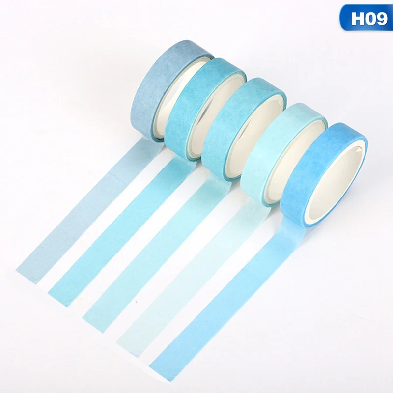 5Pcs/Set Grid Washi Tape Cute Decorative Adhesive Tape Solid Color Masking Tape For Stickers Scrapbooking DIY Stationery Tape