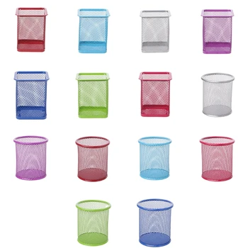 

Rectangular Mesh Style Metal Pencil Holder Organizer Desk Pen Containers Q6PA