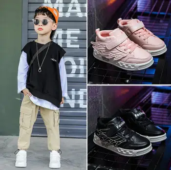 

With Wings Children Casual Sport Shoes Baby Boys Girls Soft Sneakers Kids Child Leather Running Canvas Shoes Kids Martin Boot