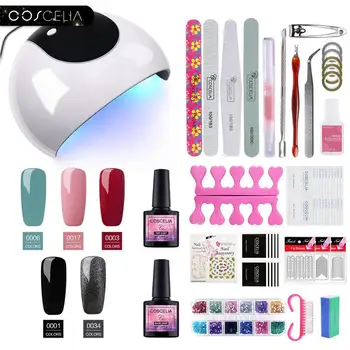 

COSCELIA UV Gel 8ML Gel Nail Polish Set Tools For Machine Manicure Lamp Fully Set Gel Polish Starter Kit Manicure Set