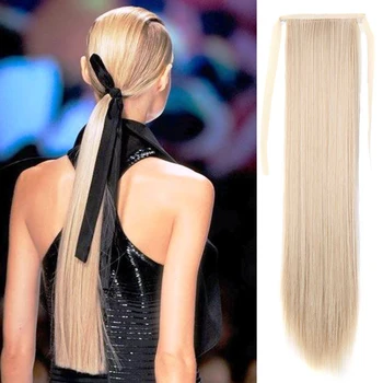

SUe EXQUISITE Silky Straight Synthetic Clip in Drawstring Ponytail Hairpieces for Women Hair Extension Heat Resistance