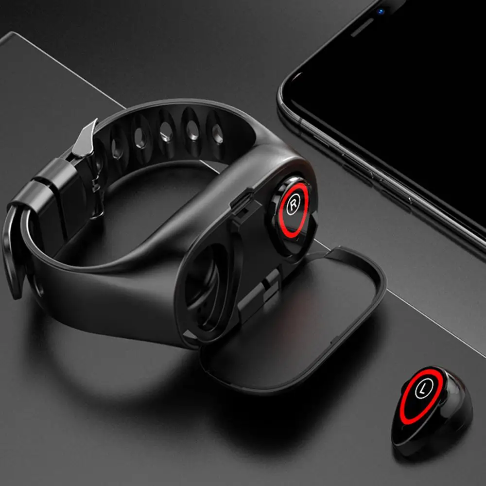 

Smart Bracelet Dual Tooth Headphone 2-in-1 Motion Color Screen Smart Wearable Bracelet Fashion Watch Bluetooth Headset