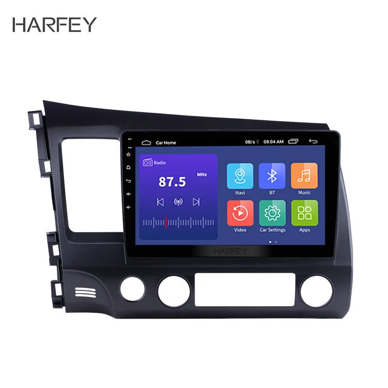 Автомобильный радиоприемник Harfey 10 1 дюйма HD сенсорный экран GPS Android 8 для Honda Civic 2006