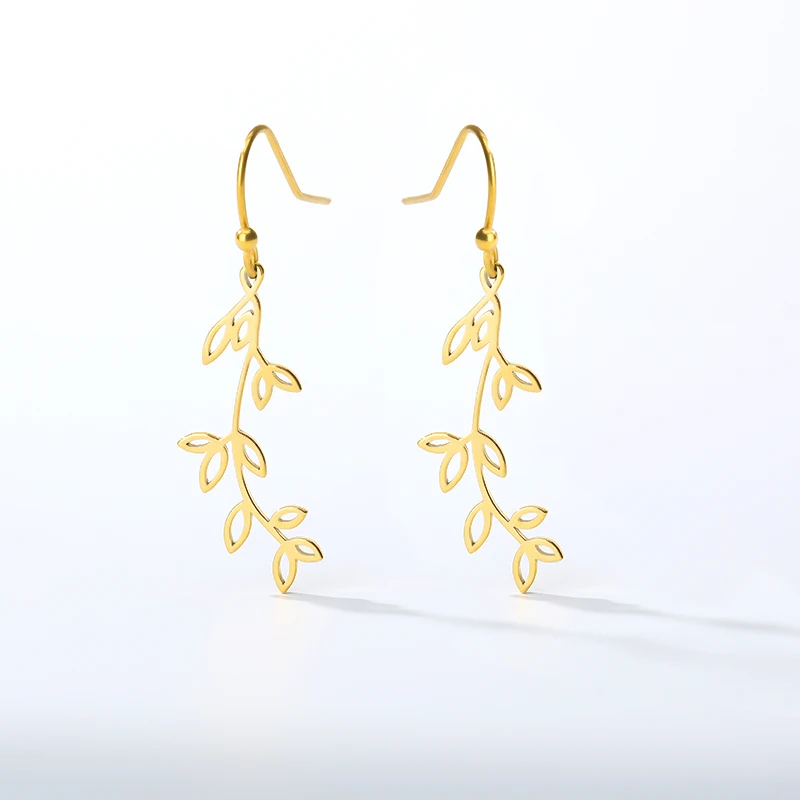 Богемные серьги с листьями неправильной формы модные шикарные сшитые длинные