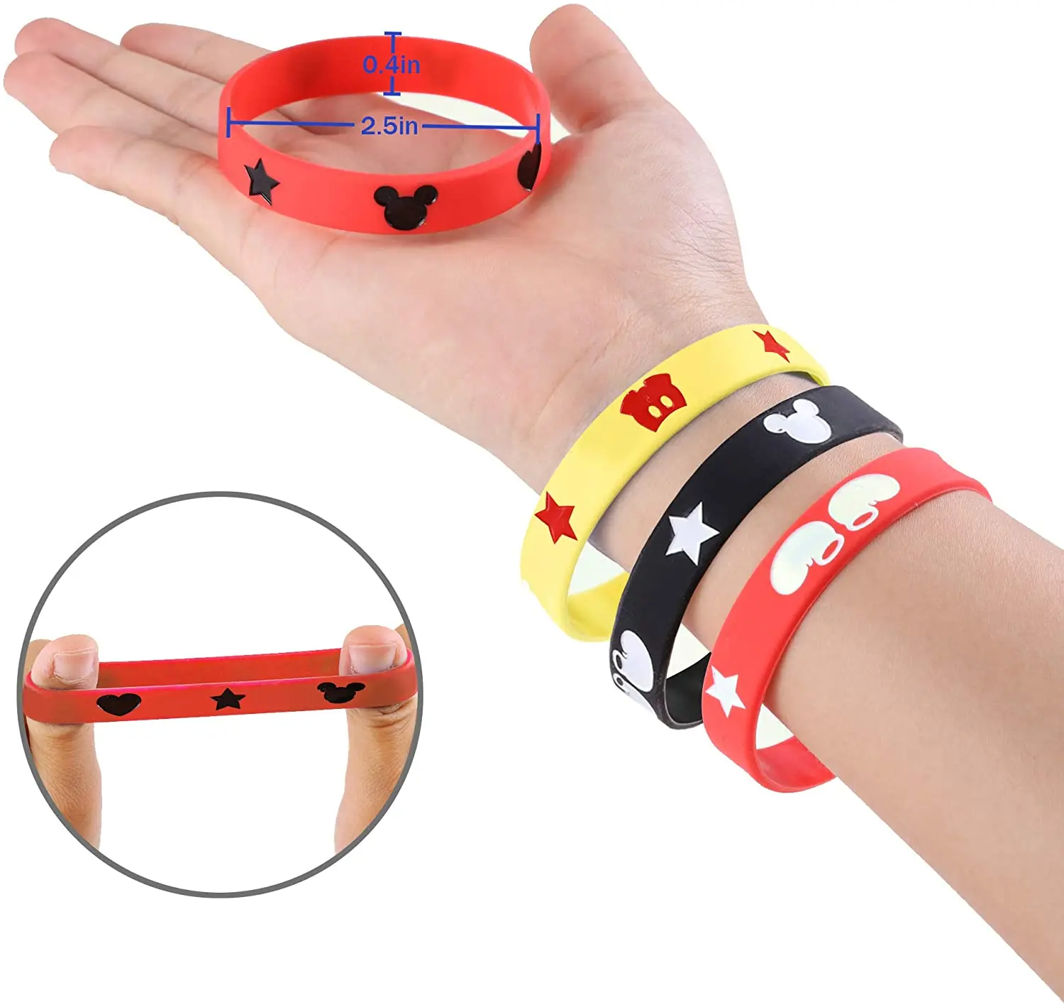 Party Toys 10Pcs Minnie Mouse Party Small Gift kid Silicone Bracelet for Birthday Party Minnie Gifts for Guests Kids Paarty Favor decor