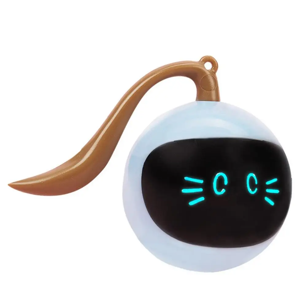 Interactive Electronic Self Rotating Roll Ball with Color-changing Light Smart Cat Toy Pet Cat Toy Automatic USB Ball for Cat 