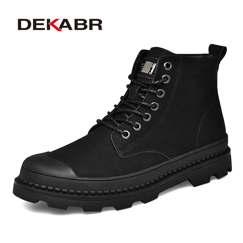 Boots Snow-Shoes Casual DEKABR Non-Slip Real-Leather Fashion Ankle for Men Warm British-Design