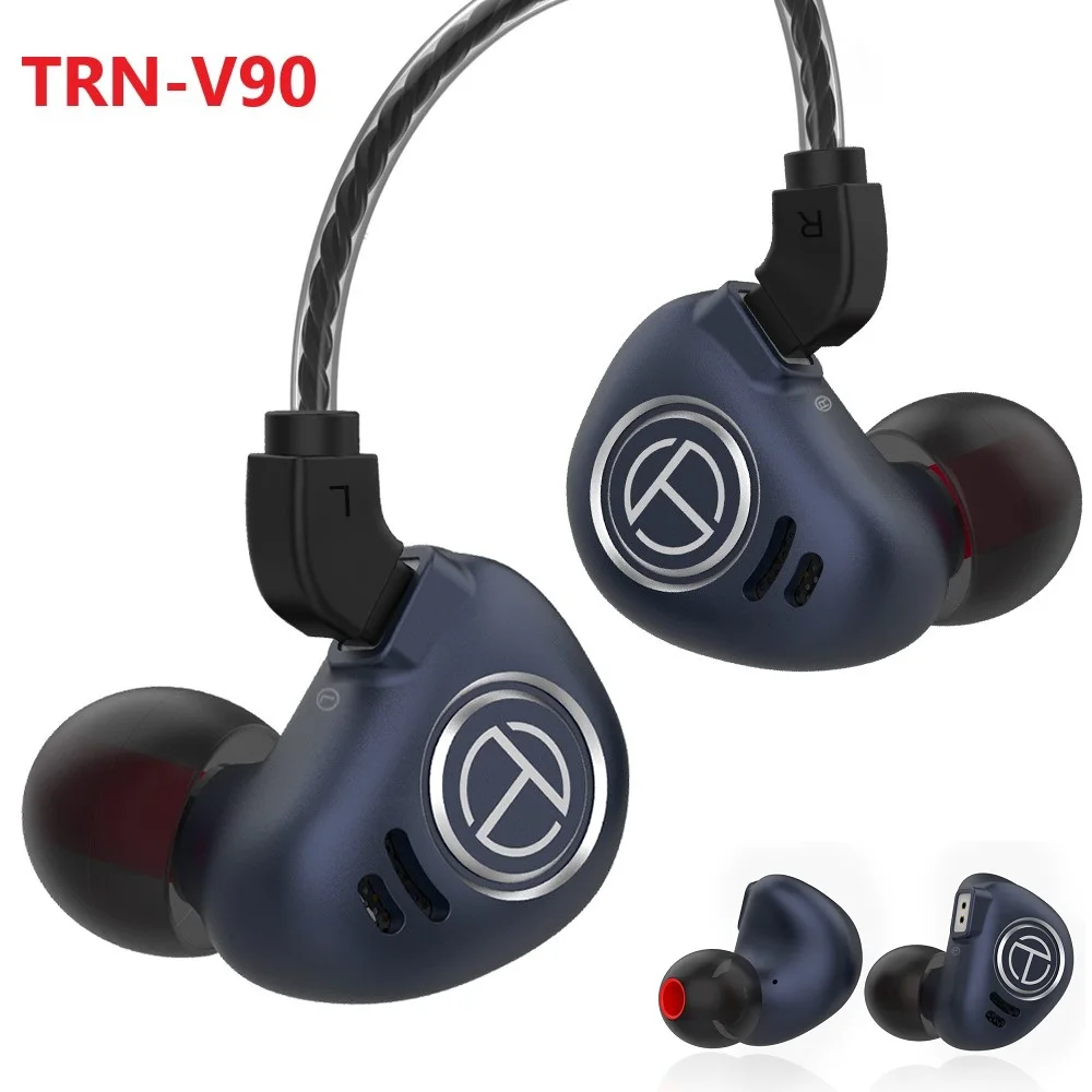 Новейшая мода TRN V90 HIFI DJ монитор Беговые спортивные наушники 1DD + 4BA гибридные
