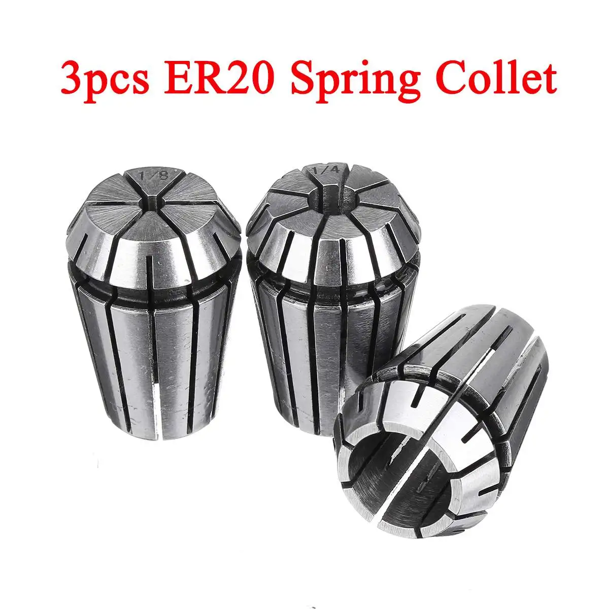 

3pcs ER20 1/8 Inch 1/4 Inch 1/2 Inch For CNC Milling Cutter Router Tool Engraving Machine Spindle Motor