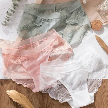 

3pcs Sexy Lace Panties For Women Underwear Fashion Panty Lingerie Breathable Hollow Out Briefs Low-Rise Panties Female Underwear