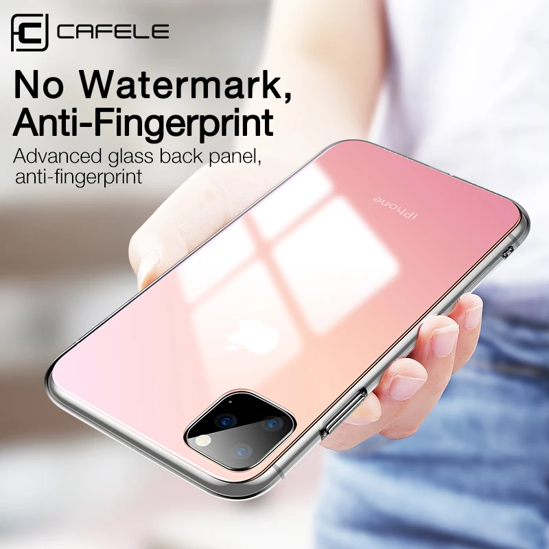 CAFELE Gradient Glass Case for iPhone 11 pro max Luxury Soft Edge + Glass Back Case for Apple iPhone 11 pro Anti-scratch