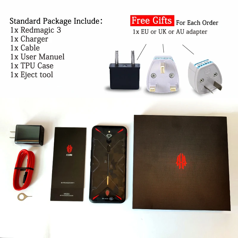 6 65 дюймов глобальная версия оригинальный nubia красный Магия 3 Смартфон Snapdragon 855