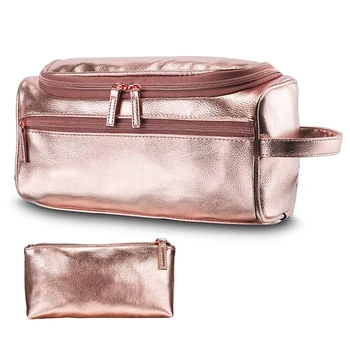 

Portable Hanging Makeup Large Capacity Men Women Toiletry Bag Shaving Multifunctional PU Leather Cosmetic Pouch Waterproof