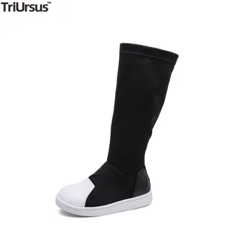 

Children Boots For Girls 2020 Fashion Jackboots Kids Toddler Baby Knee High Boots Shoes Autumn Winter Leather Little Girl Boots