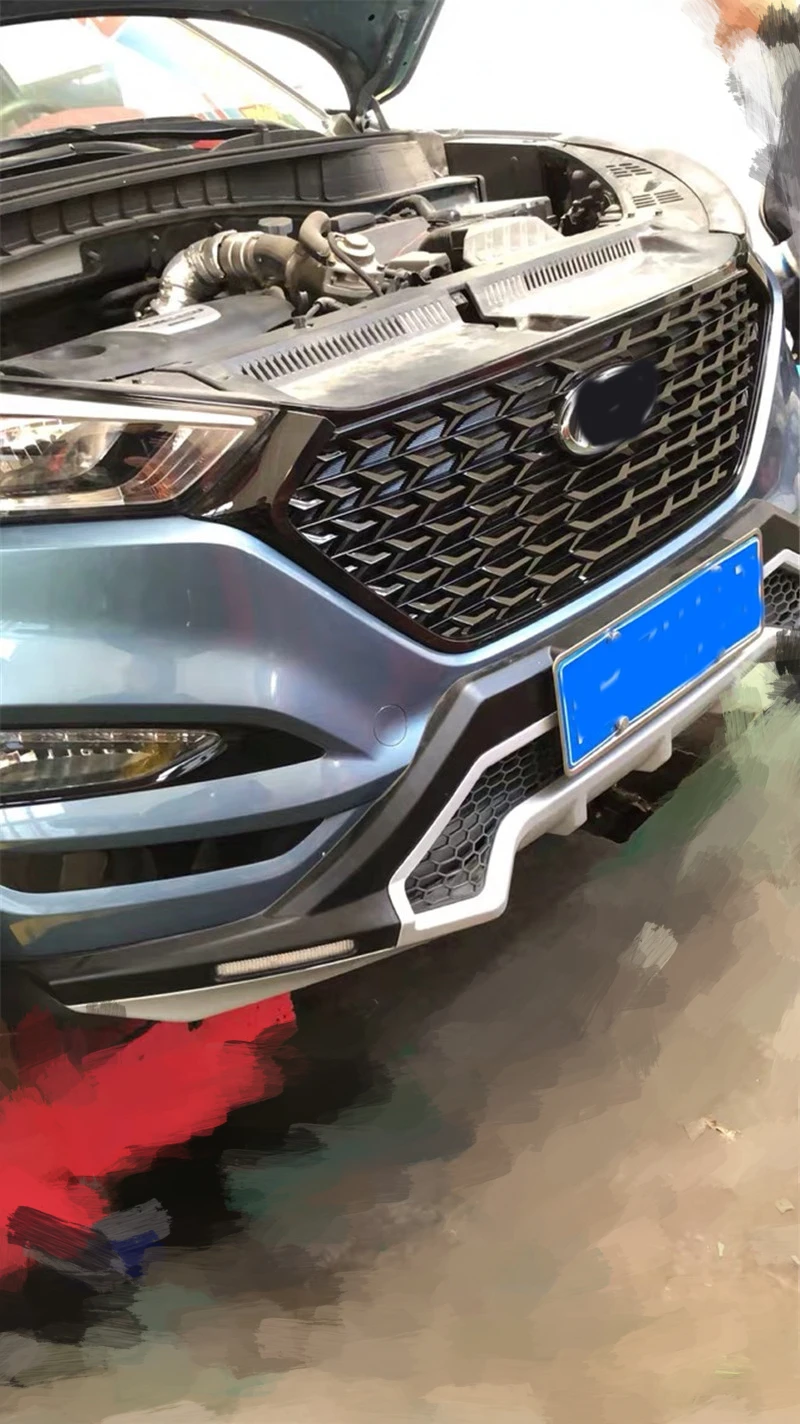 Автомобильная гоночная решетка гриль Передняя Маска Крышка грили черный серебряный цвет подходит для hyundai Tucson