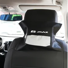 Карбоновая зернистая кожа сиденье задняя коробка для ткани автомобильный подлокотник коробка для салфеток автомобильные аксессуары для интерьера для Ford Bmax