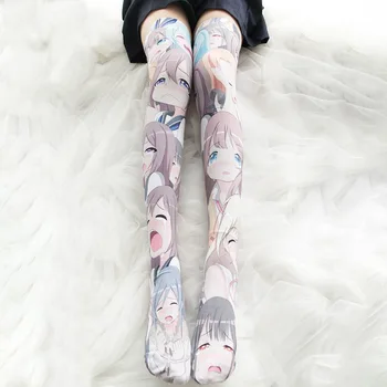 

Anime Cartoon Printed Women Stockings Lolita Gothic Velvet Socks Cosplay Lady Kawaii Sexy Tights Stockings