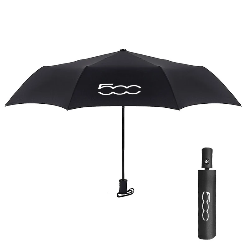 Ombrello Logo Auto Uomo Donna Piega Automatica Forte Parasole Antivento Per Fiat 500 500X 500L Badge Emblem Business Umbrella