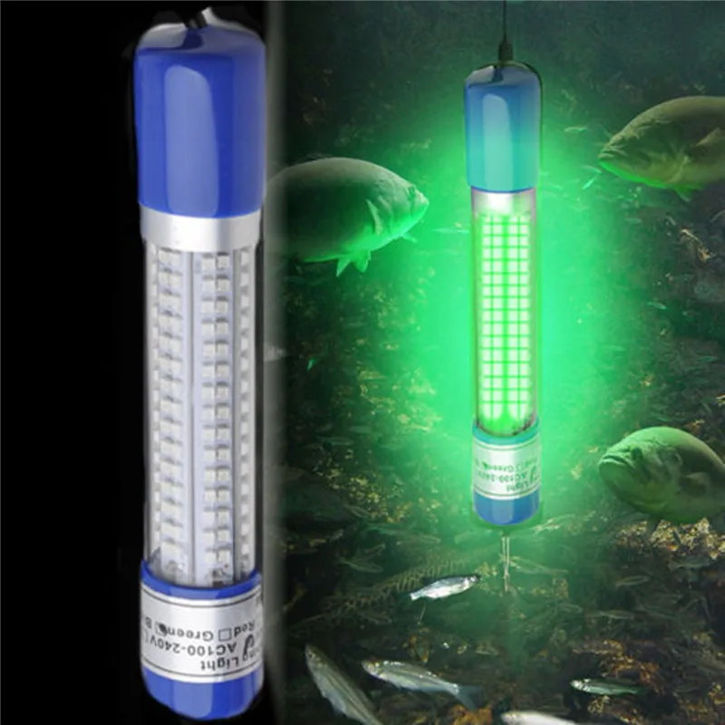 Green LED Submersible Fishing Fish Attracting Light Bulb Tube Boat