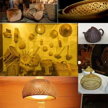 Konesky Ретро ротанговая лампа бамбуковая люстра китайская подвеска лампа домашняя столовая кухня экологически чистый свет
