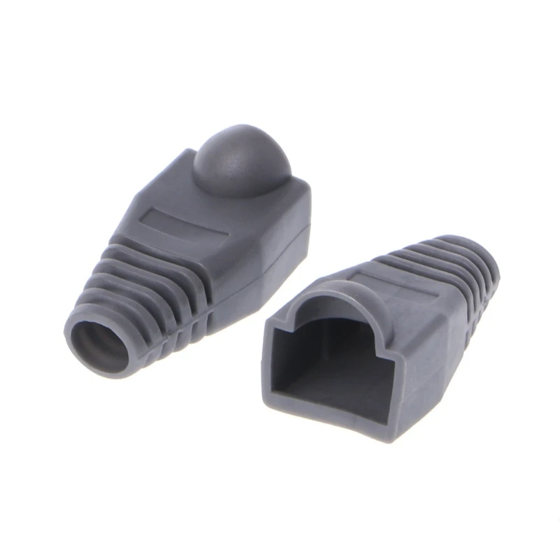 100 шт. CAT5E CAT6 RJ45 шапки Ethernet сетевой кабель натяжения сапоги разъем крышка RJ45 сапоги крышка синий/серый
