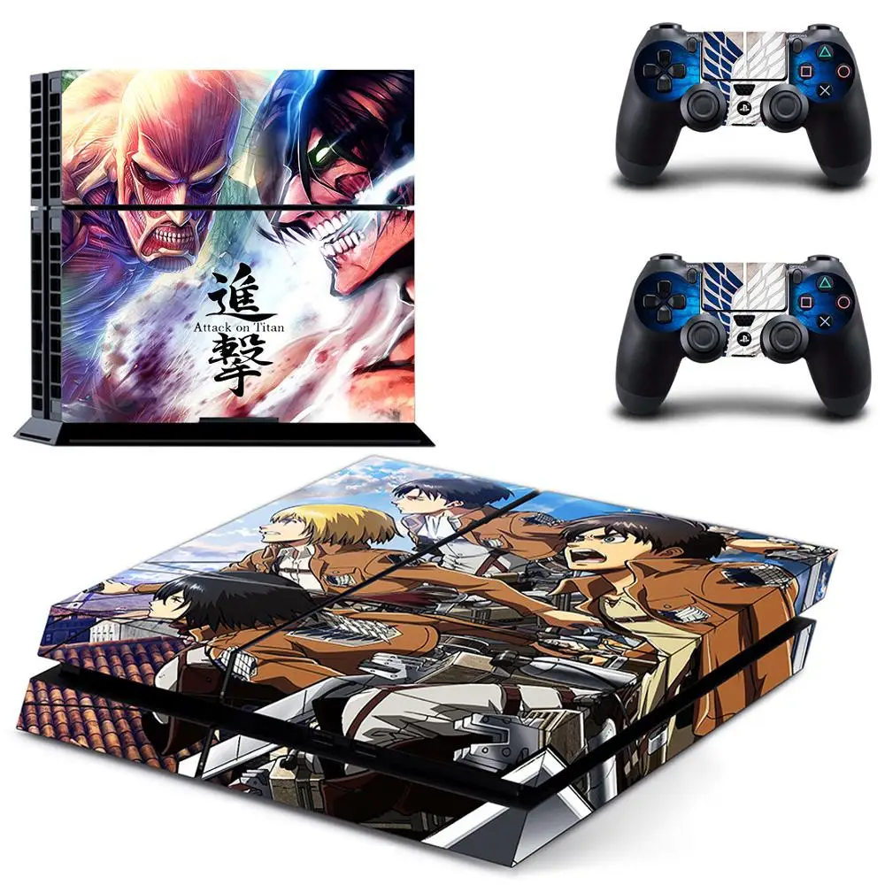 Атака на Титанов PS4 наклейки виниловые кожа PS 4 стикер Play station Pegatinas для консоли