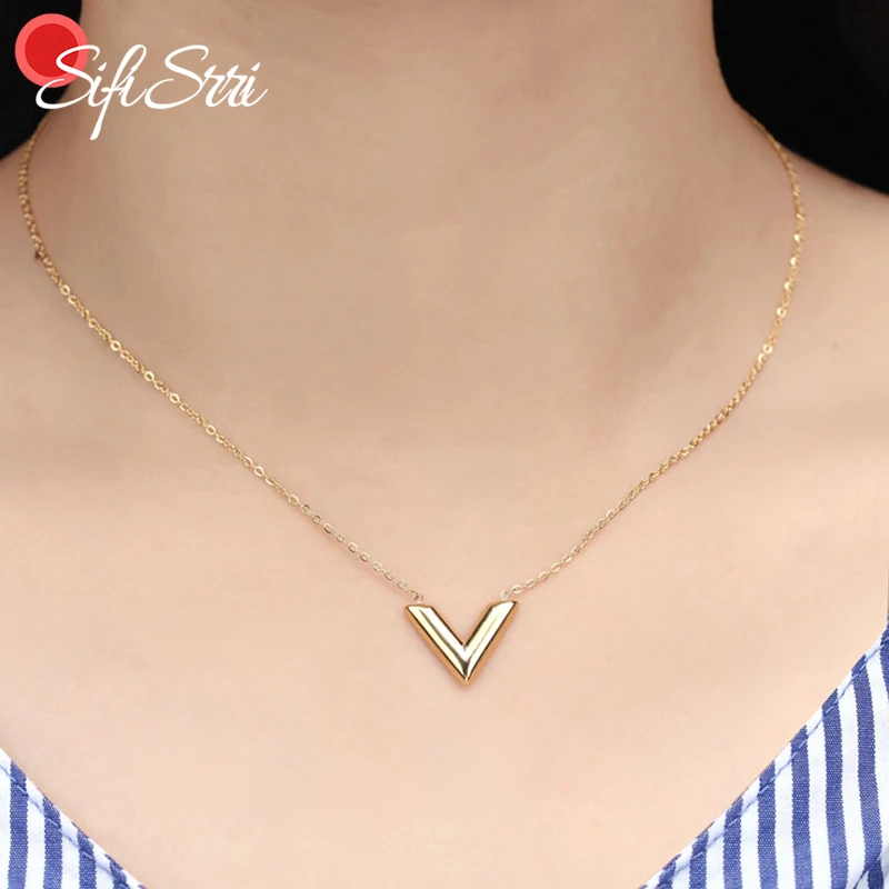 Letter Pendant Necklace Simple 