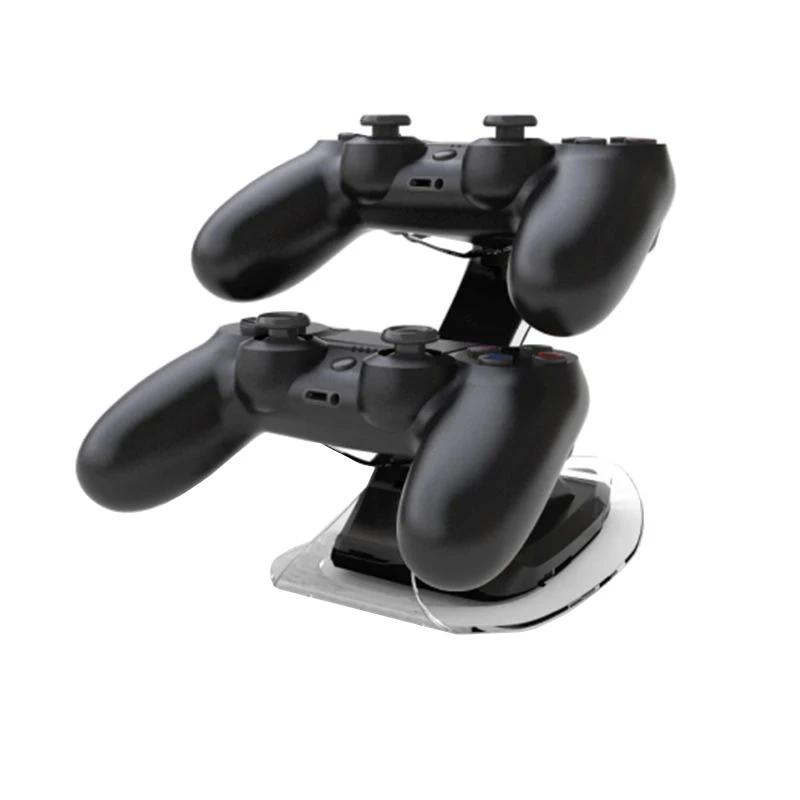 Синий светодио дный двойной Зарядное устройство Док-кабель для sony PS4 Беспроводной контроллер Bluetooth