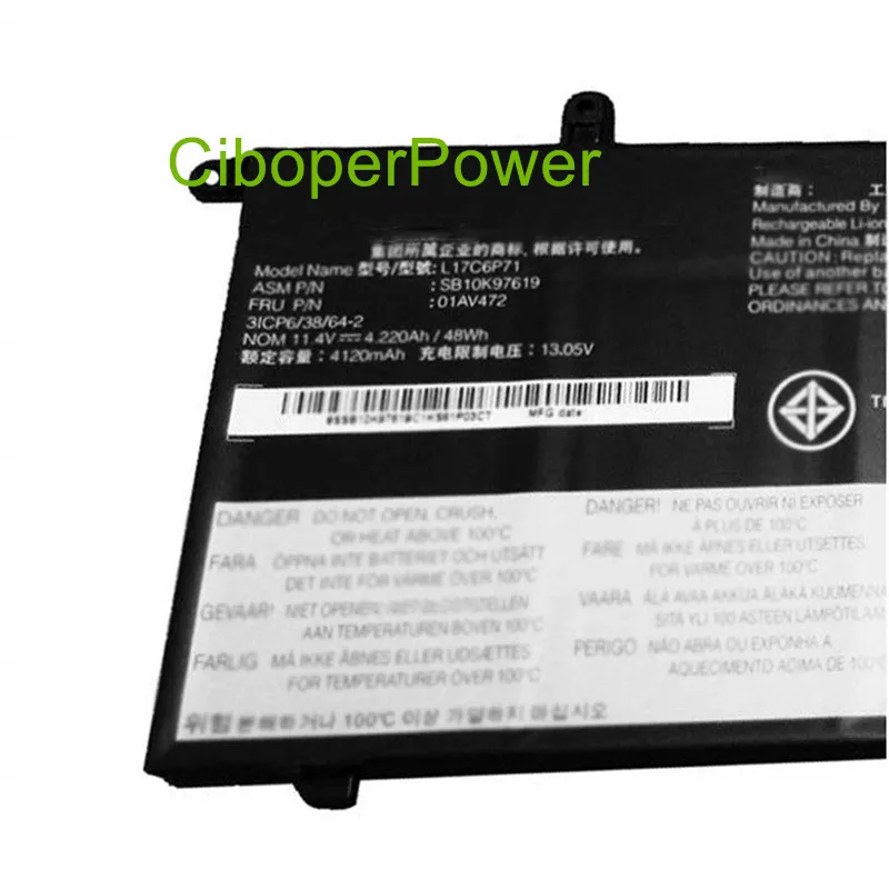 Качественный Аккумулятор для ноутбука L17C6P71 батарея 01AV472 для X280 L17L6P71 L17M6P71