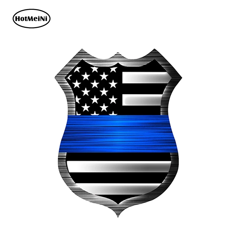 HotMeiNi 12cm x 9cm Thin Blue Line Sticker SHIELD Flag FS290 Police USA Vinyl Decal Lives Matter Car Stickers | Автомобили и