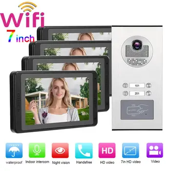 

Doorbell Camera 7 in Wireless Video Doorbell 4-Touch Screen Monitor Vision 100-240v