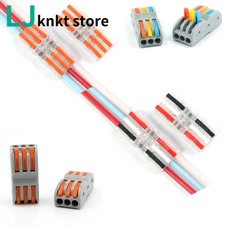 

10/20/50/100pcs Wire Connector Universal Conductor Terminal Block PCT 222 213 Block with Lever 0.08-2.5mm Normal for cables