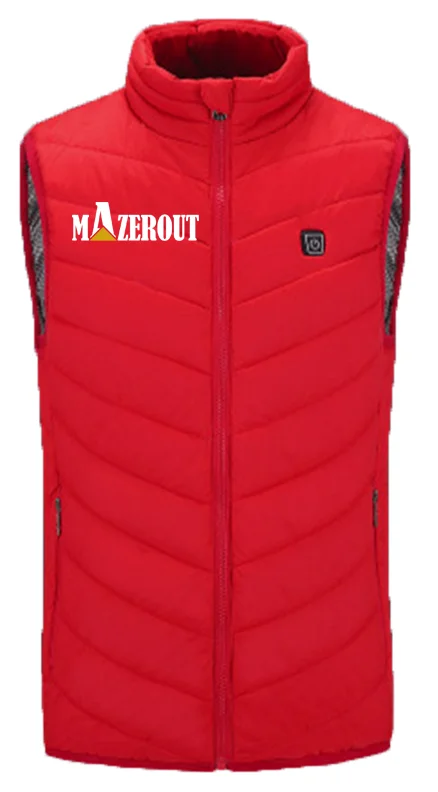 Red M S-4XL нагревательный жилет, моющийся, зарядка от usb, теплый жилет, контроль температуры, Открытый походный жилет для кемпинга, рыбы, походов, скалолазания(без батареи - Цвет: Red M