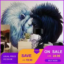 3D фото обои индивидуальный стиль абстрактная голова льва обои ТВ фон стены спальни диван ресторан Обои фреска