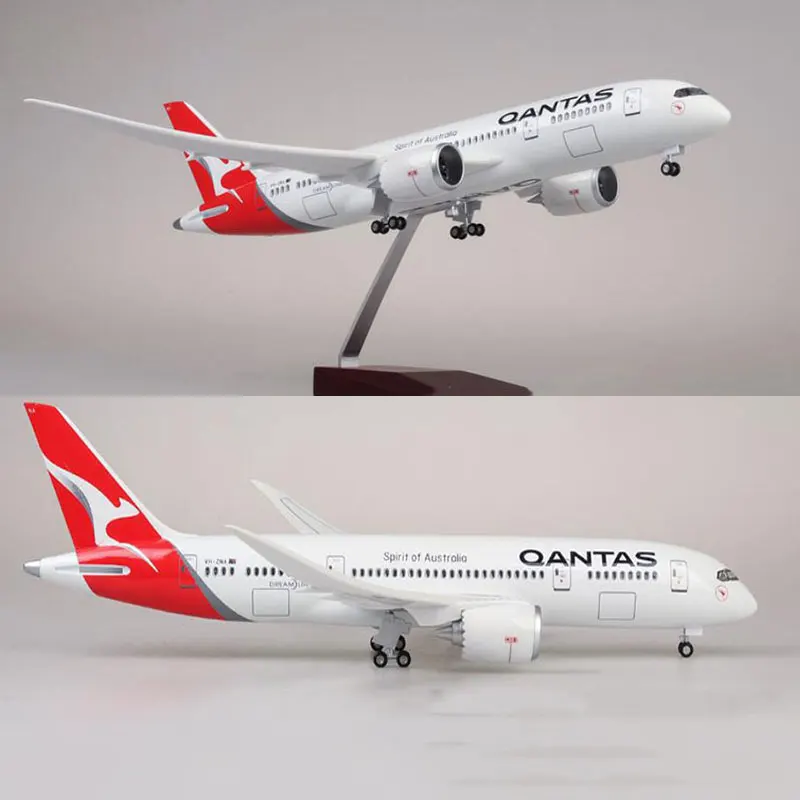 1/130 масштаб Ограниченная серия 47 см самолет Boeing B787 Dreamliner самолет QANTAS Airways авиакомпания модель светильник на колесах