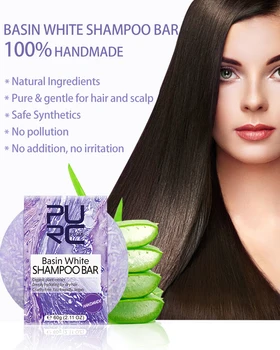 

2020 New PURC Basin White Shampoo Soap Deeply hydrating for dry hair and Organic plant extract hair shampoo Bar 11.11