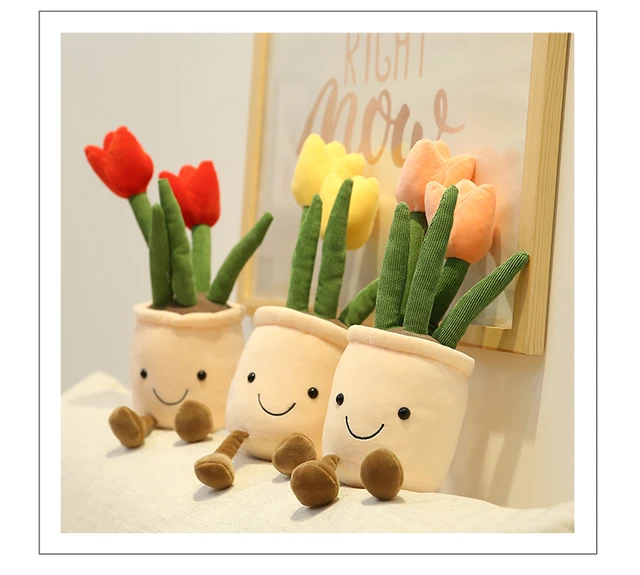 Sijiali Succulent Plush Toy Smile Display Mold Soft Plants Pillow House  Decorations