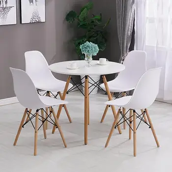 

4pcs/Set Dining Chairs Hight Quality Beech Legs Modern Nordic Design Dining Room Furniture Chairs Iron Frame Reinforcement HWC