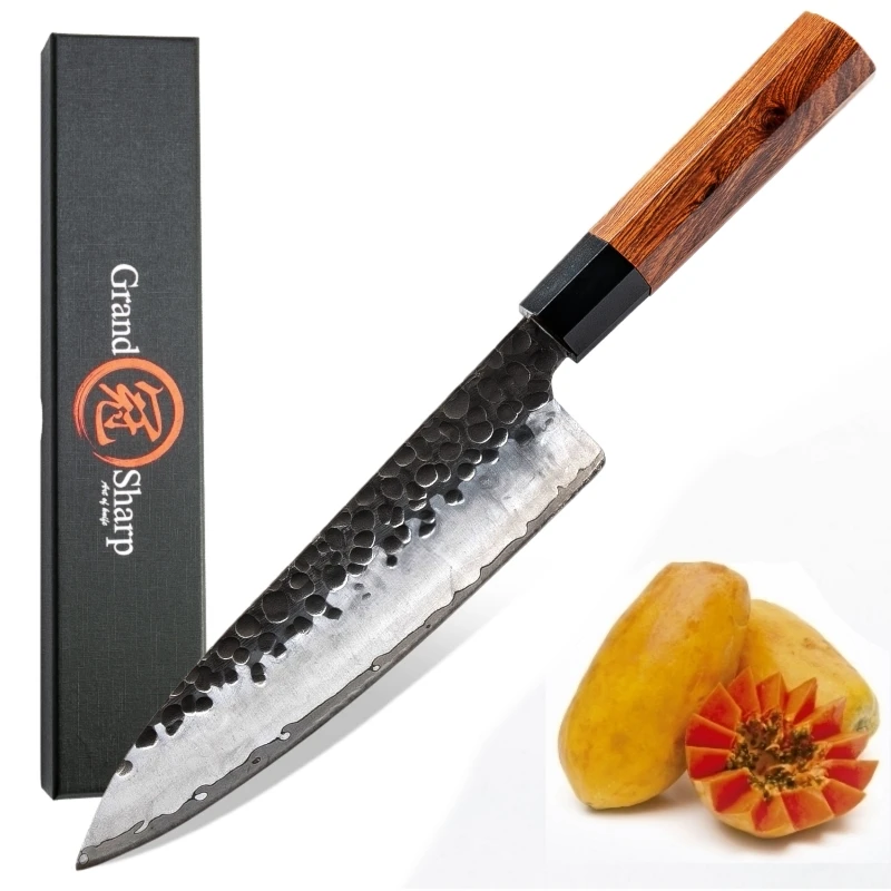  Handmade Chef Chef's Knife 3 Layers Japanese AUS10 Steel Kitchen Knives ECO Friendly Cooking Tools  - 32998389625