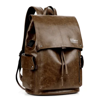 

Both Shoulders Man Leisure Time Will Capacity Student A Bag Computer Package Trend Travelling backpack men leather Free shipping