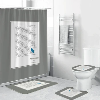 

Wedding Invitations Shower Curtain Creative Bathroom Decor 4 Piece Set Toilet Mat Pad Minimalism Design