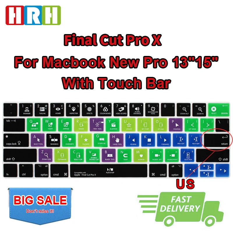 Чехол для клавиатуры HRH ulticut Pro X Силиконовая накладка Macbook 13 дюймов с сенсорной