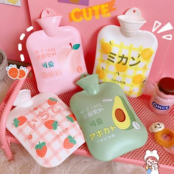 

Kawaii Fruit Strawberry PVC Hot Water Bag Large New Warm Belly Hand Warmer Bag Thickened Explosion-proof Winter Hot Water Bottle