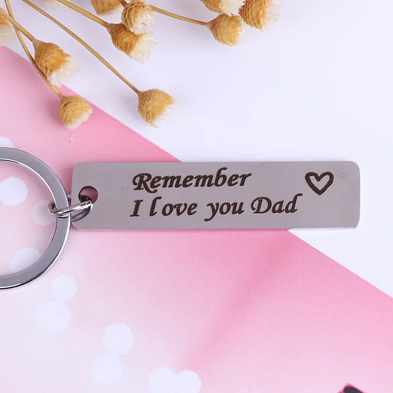 1pc I Love You Dad Keychain Heart Trinket Key Ring Letter Pendant Father