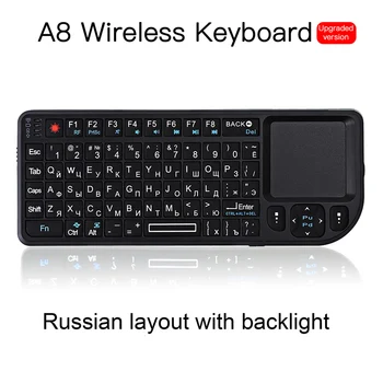 

A8 Wireless Keyboard Computer Laptop Cordless 3-in-1 Mini Keyboard Touchpad Mouse Spanish Russian English Keyboard