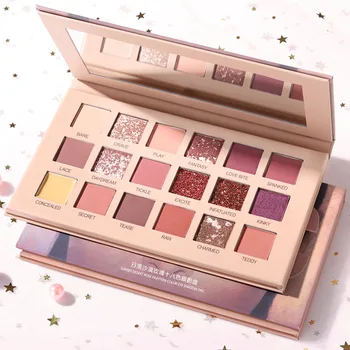 

Tomflod 18 Color Eyeshadow Desert Rose Eye Shadow Disc Matte Pearl Peach Palette Makeup Eye