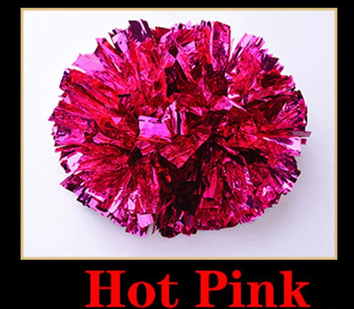 Not fade Metallic flash colorful Cheerleader pompom Baton handle Cheering pom pom black white red