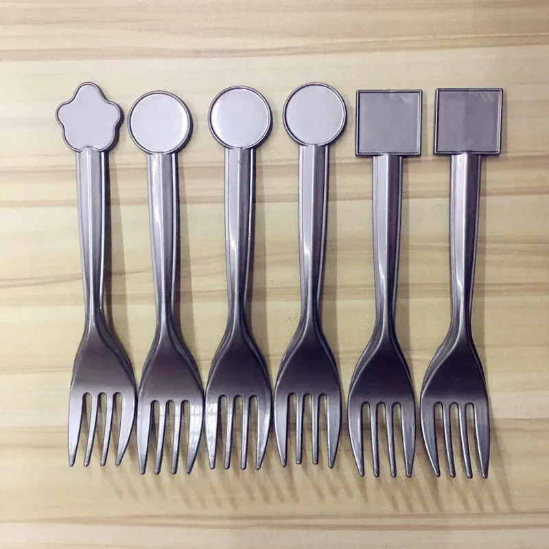 6pcs forks Украшения на день рождения Русалочка бумажные тарелки стаканчики соломенная одноразовая посуда для детей вечерние аксессуары для девочек предметы для украшений - Цвет: 6pcs forks